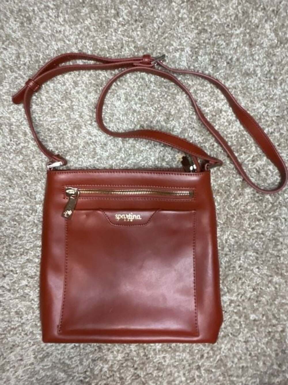 Spartina 449 Brown Leather Crossbody Bag
